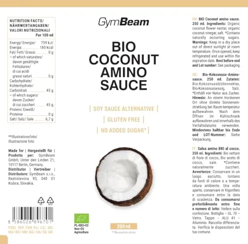 GymBeam Bio Kokosnuss Amino Sauce 250 ml