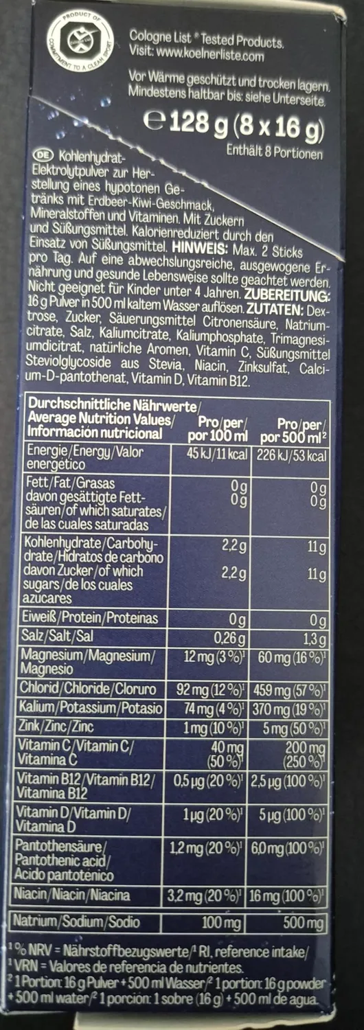MaxiNutrition MaxHydrate+ Immun Elektrolytpulver Strawberry Kiwi 8 Sticks