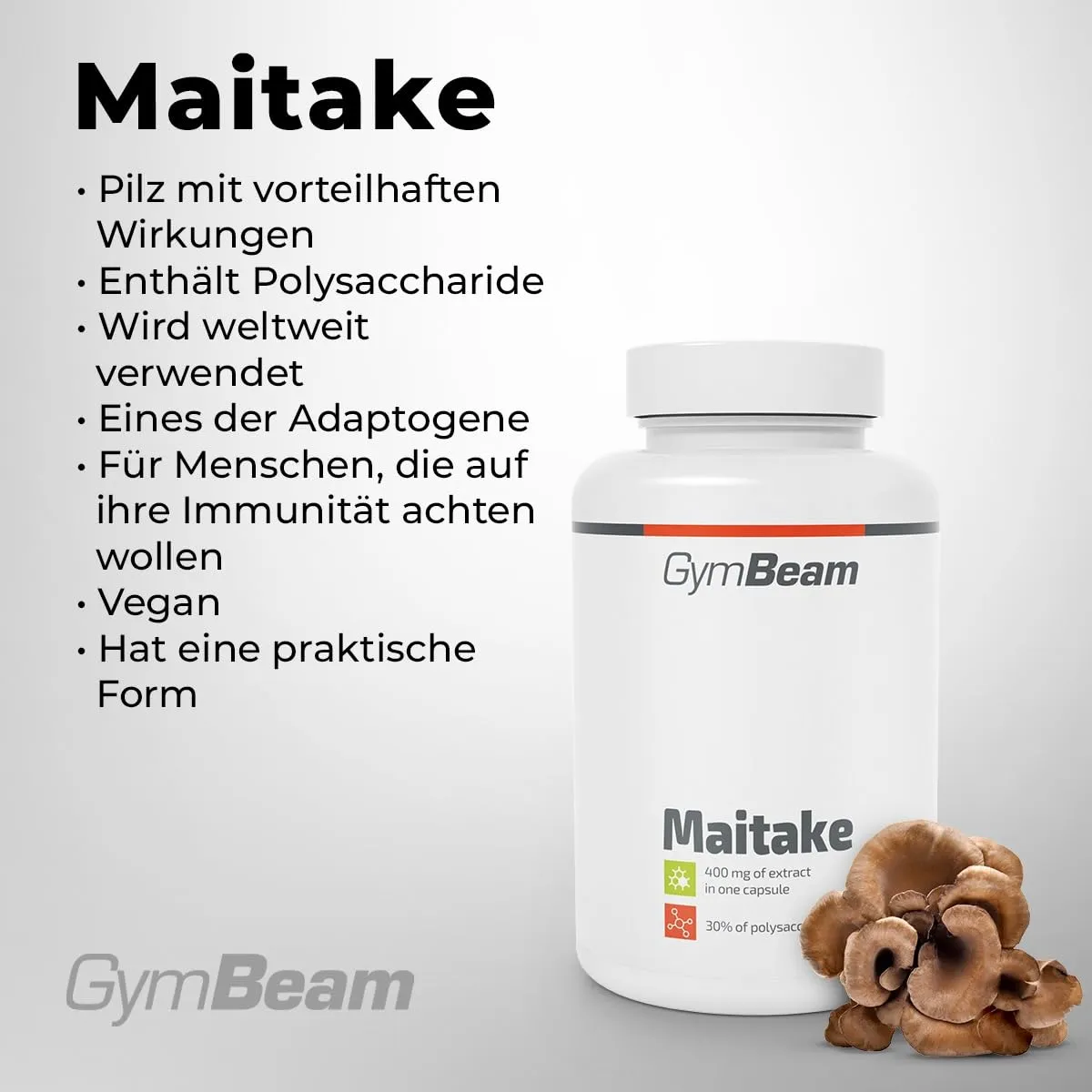 GymBeam Maitake Kapseln Grifola Frondosa Polysaccharide