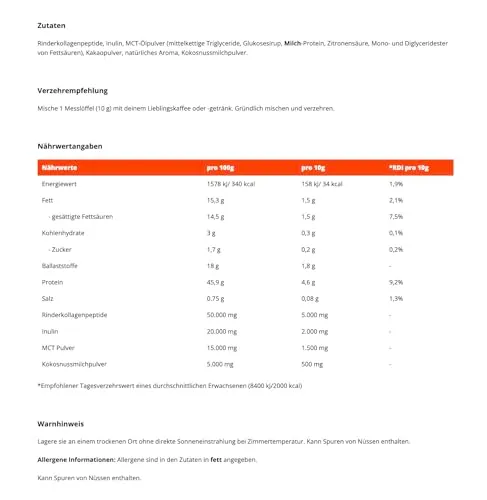 GymBeam Collagen Creamer Schoko 300 g mit MCT