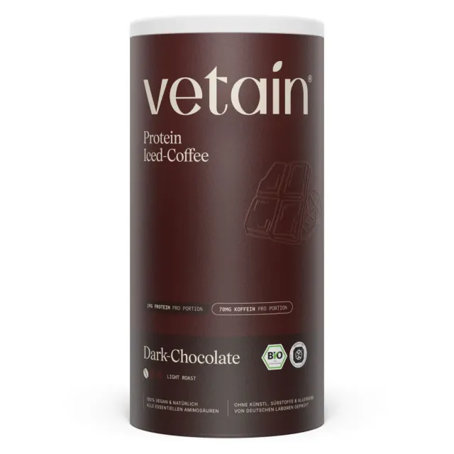 Vetain Vegan Protein Iced-Coffee Pulver Dark Chocolate 540g BIO