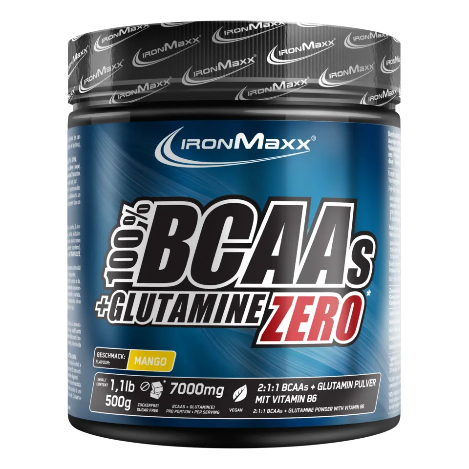 IronMaxx 100% BCAAs + Glutamine Zero Pulver 500g Mango zuckerfrei