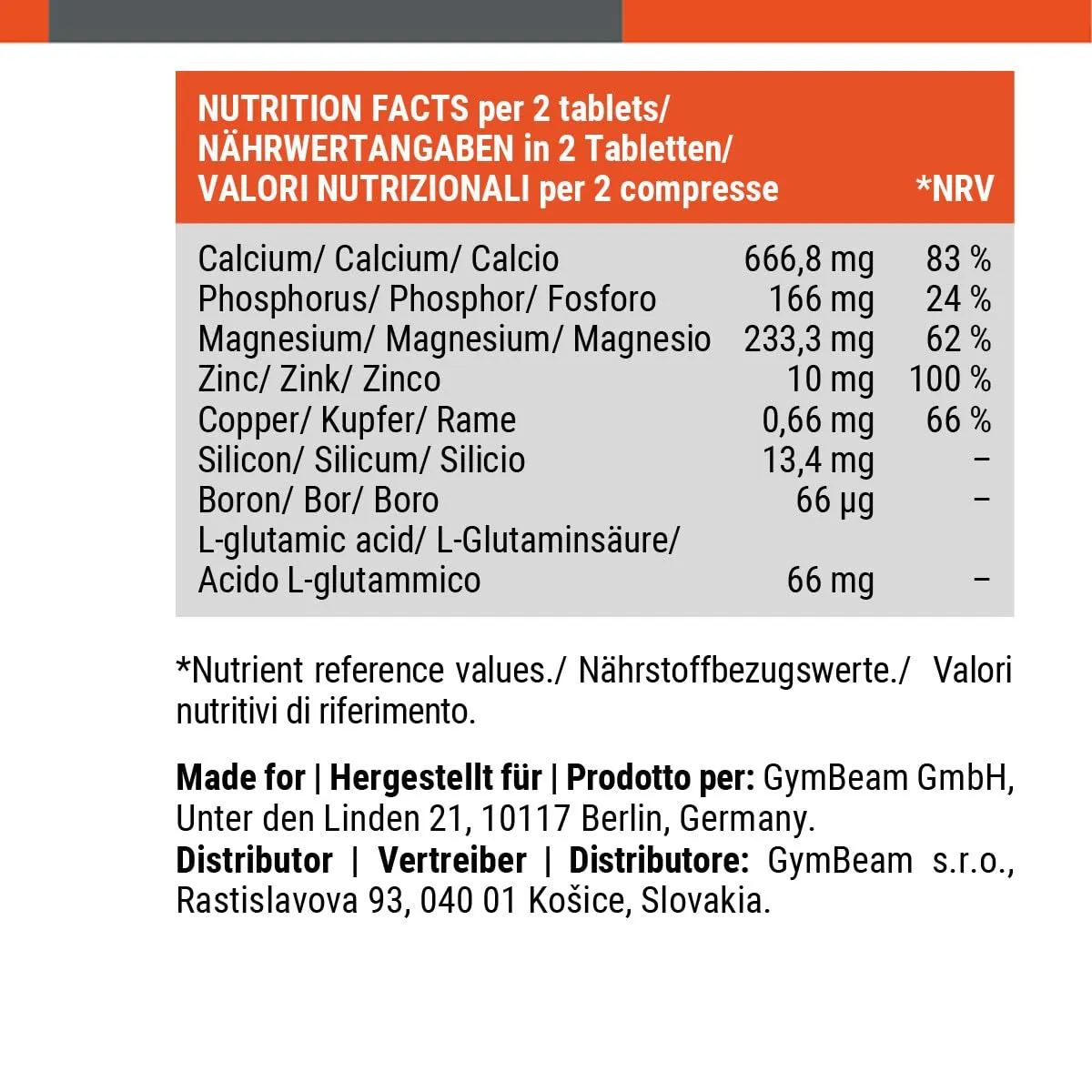 GymBeam CaZnMa Kapseln 60 Stk Calcium Magnesium Zink