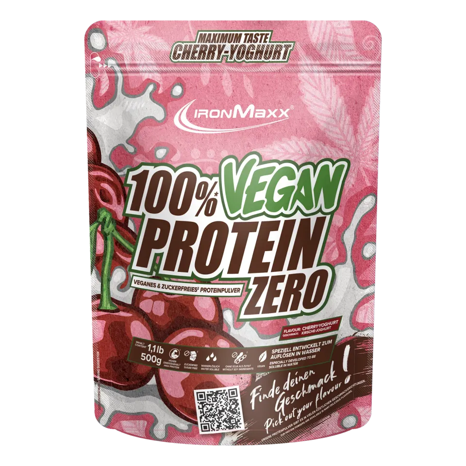 IronMaxx 100% Vegan Protein Zero 500g Cherry Joghurt