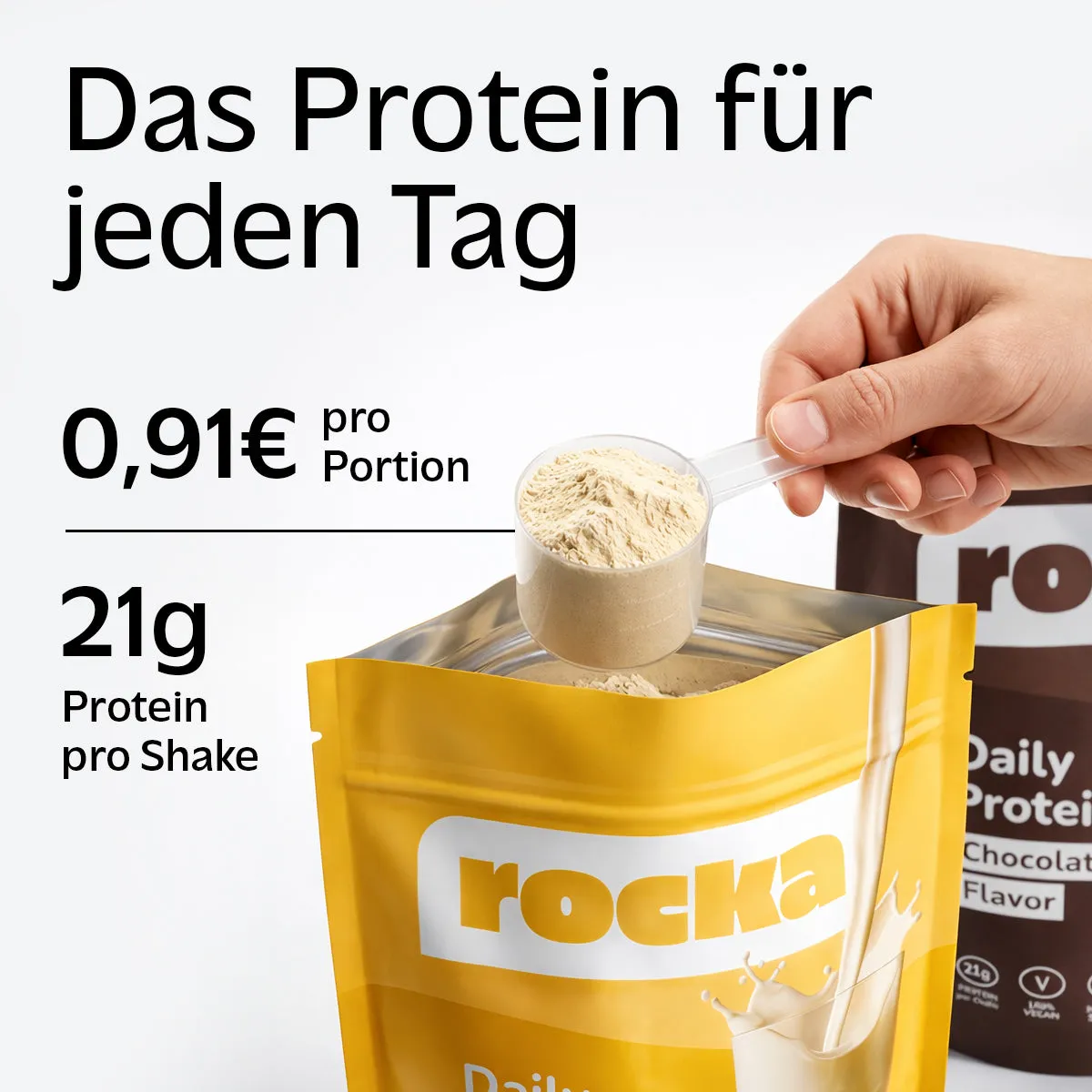 Rocka Nutrition Daily Protein Probe Chocolate 30 g cremig