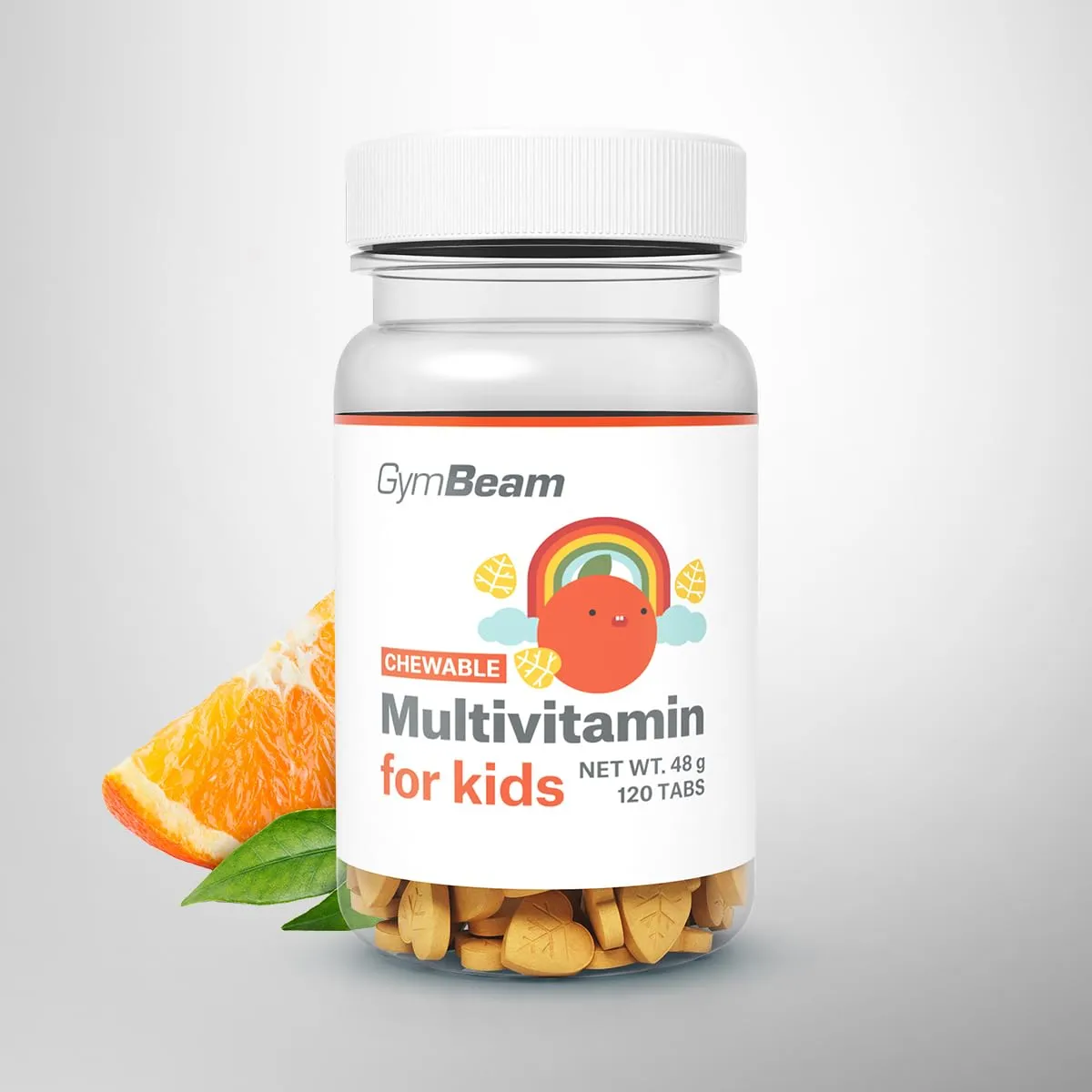 GymBeam Multivitamin Kinder Kautabletten 120 Tabs mit Kurkuma