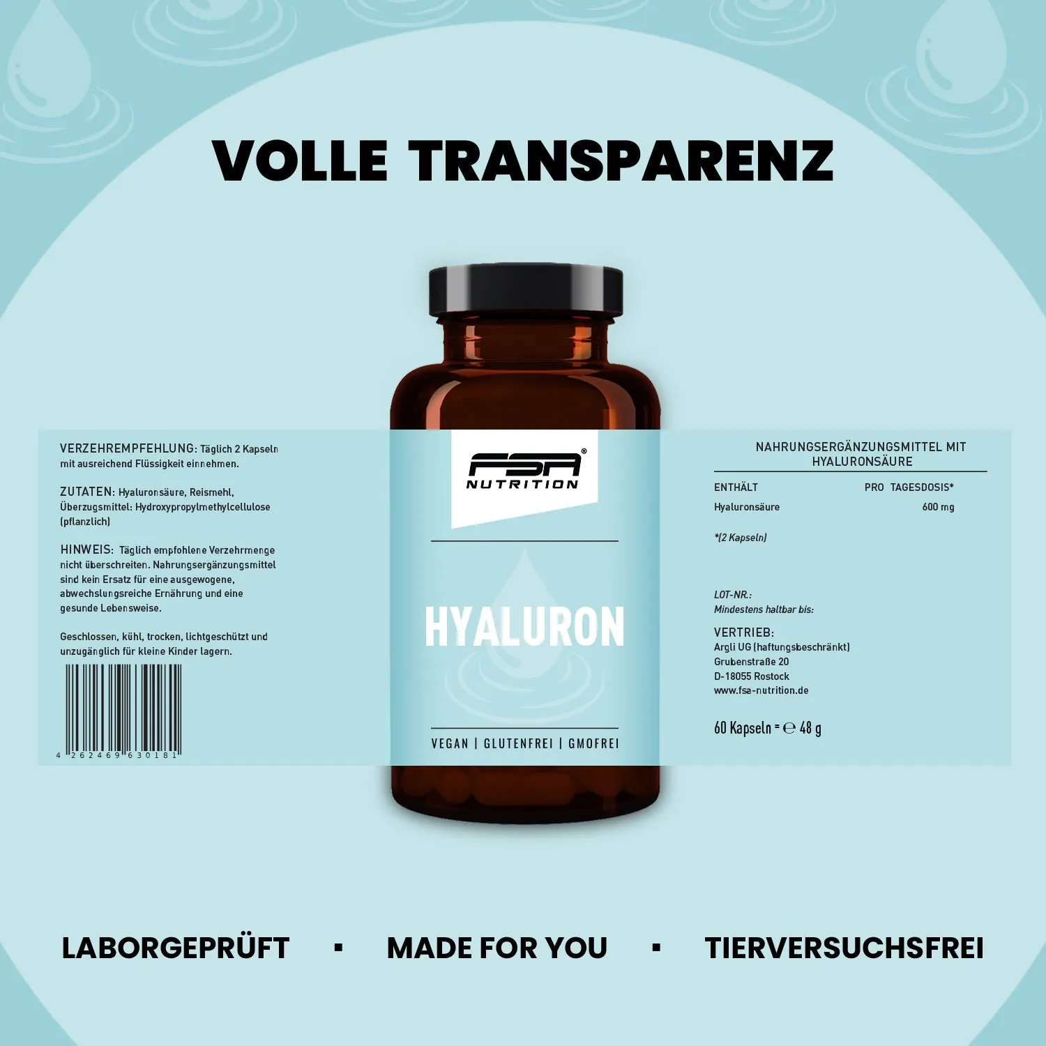 FSA Nutrition Hyaluron Kapseln 600 mg Hyaluronsäure