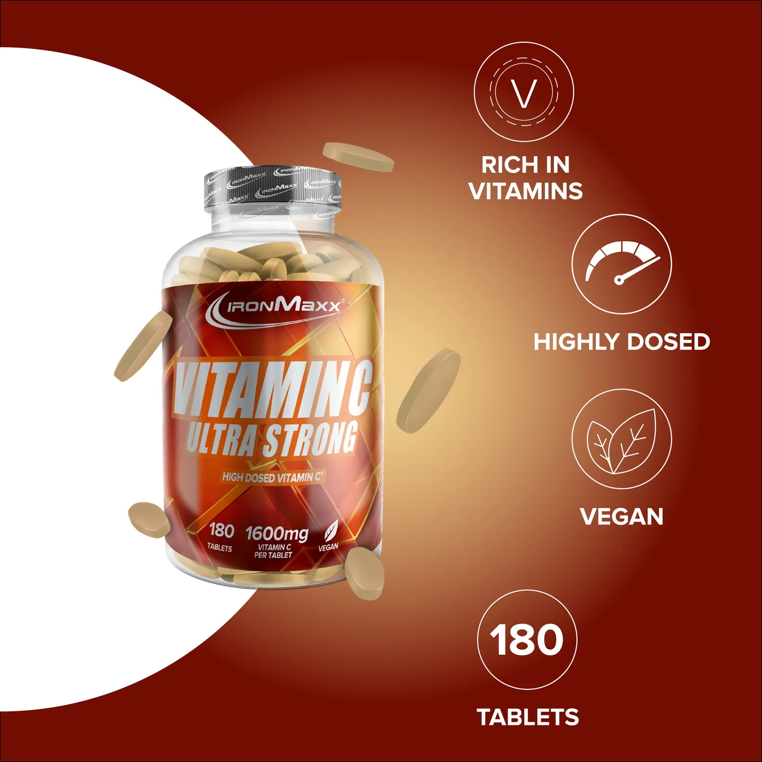 IronMaxx Vitamin C Ultra Strong Tabletten 180 St. hochdosiert