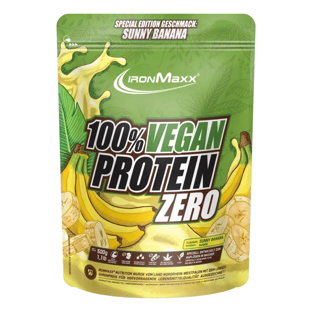 IronMaxx 100% Vegan Protein Zero Sunny Banana 500g zuckerfrei