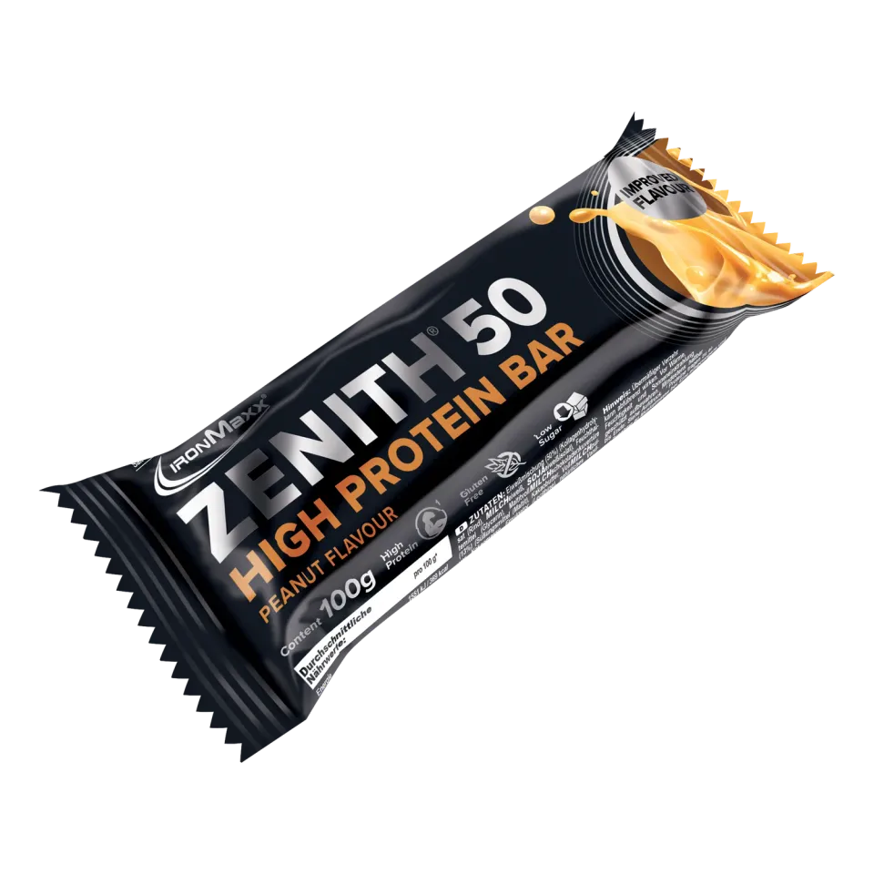 IronMaxx Zenith 50 Proteinriegel Erdnuss 100 g Low Sugar