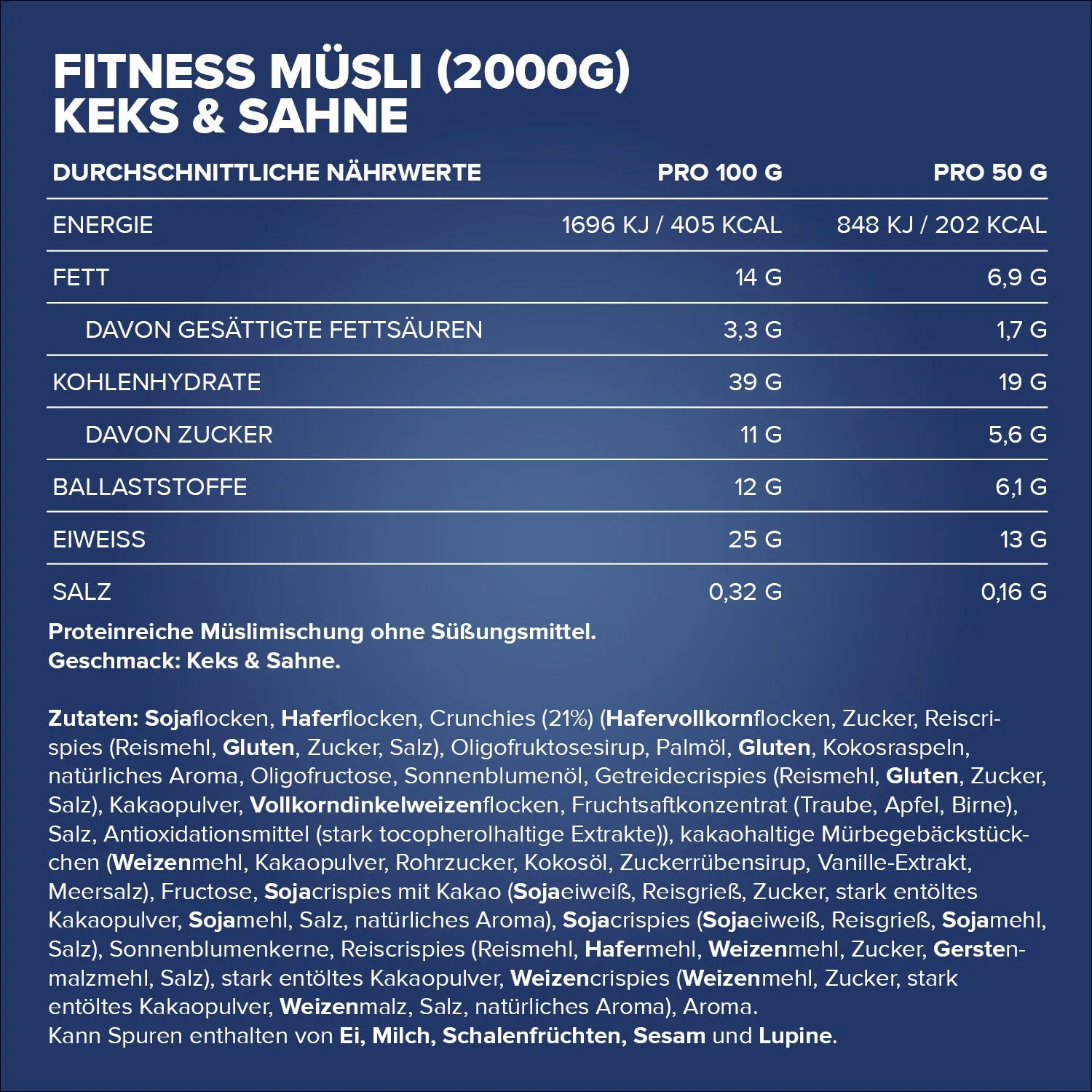 IronMaxx Fitness Müsli High Protein Bowl 2000g Cookies & Cream vegan