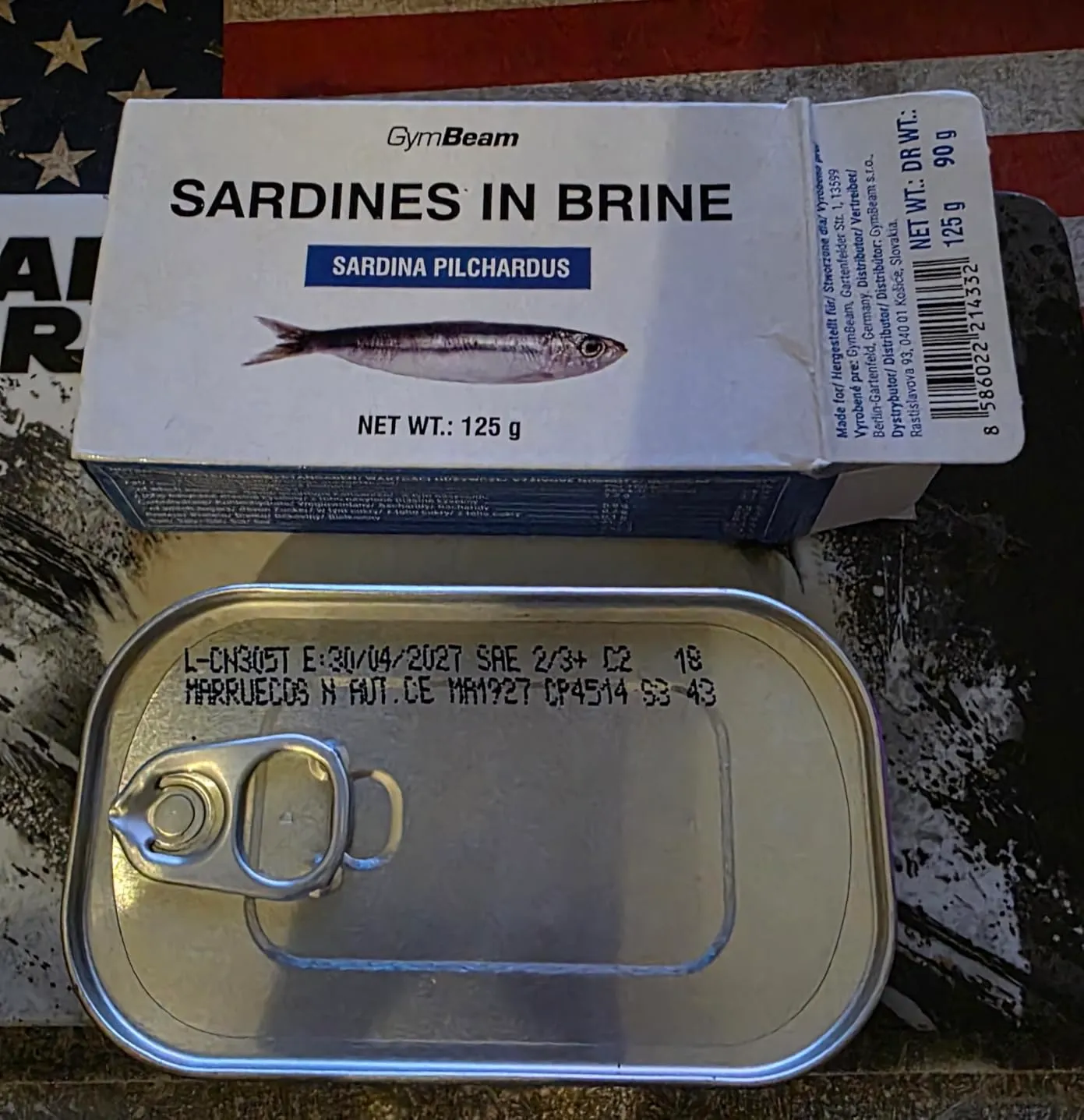 GymBeam Sardinen in Salzlake 125 g 10er Pack proteinreich