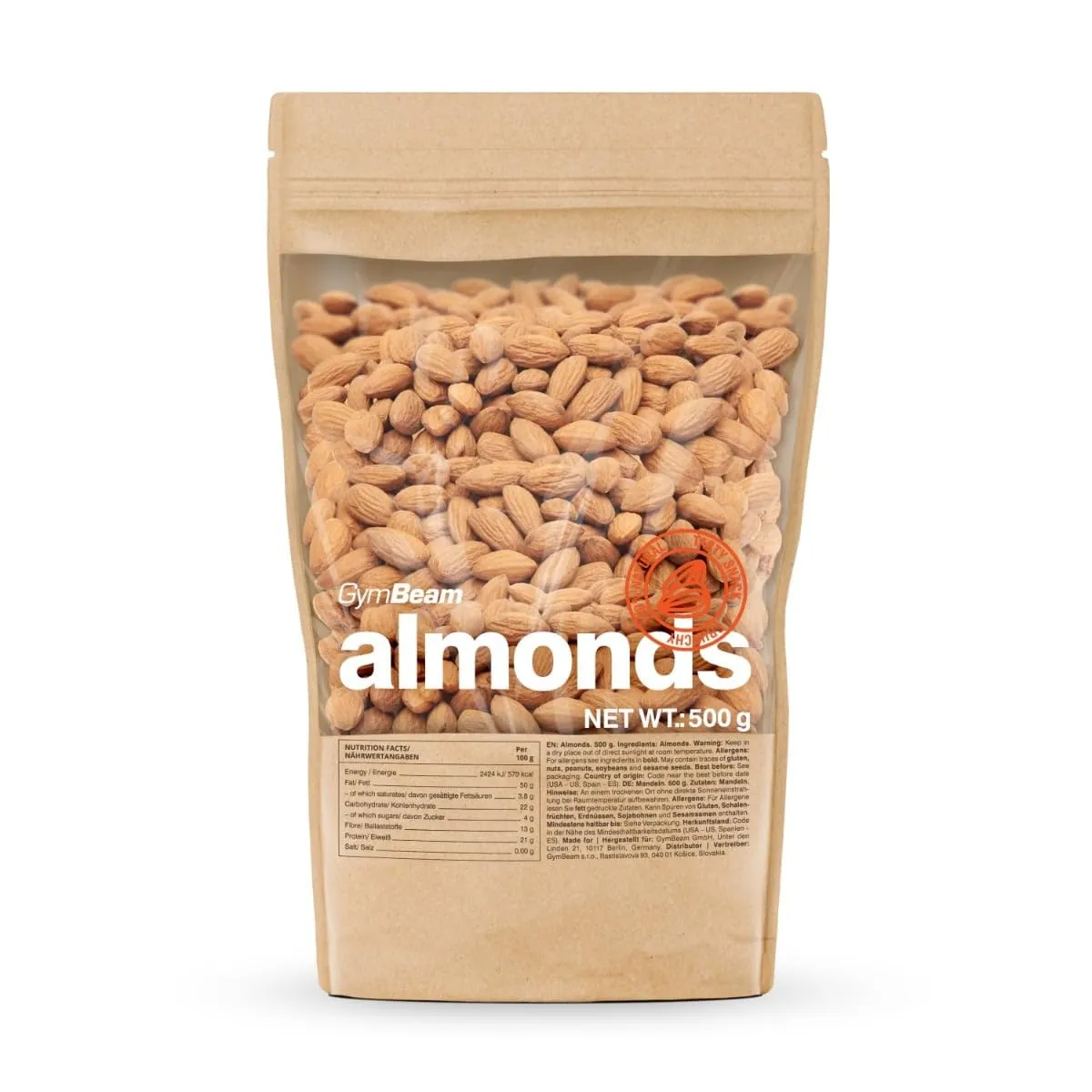 GymBeam Mandeln ungesalzen 1000 g Snack