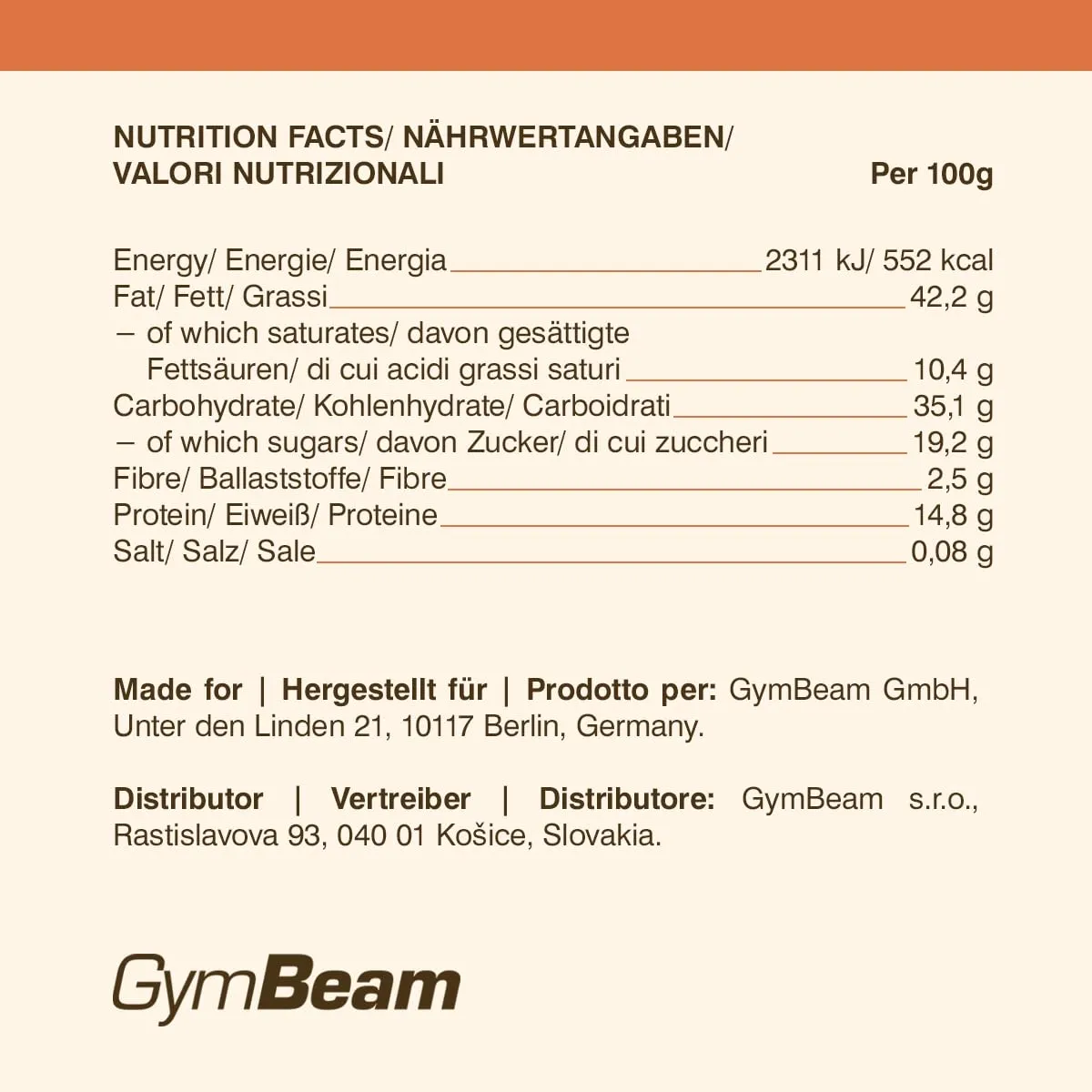 GymBeam Cashewmus Zimtschnecke weiße Schokolade 340g