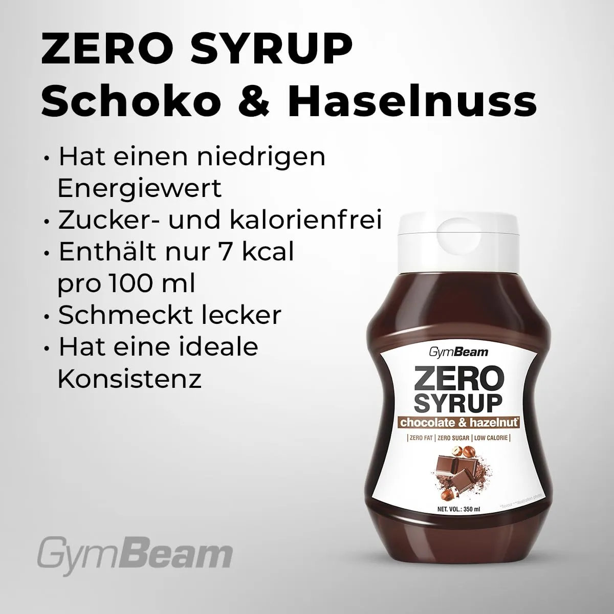 GymBeam Zero Syrup Haselnuss Schokolade 350ml zuckerfrei