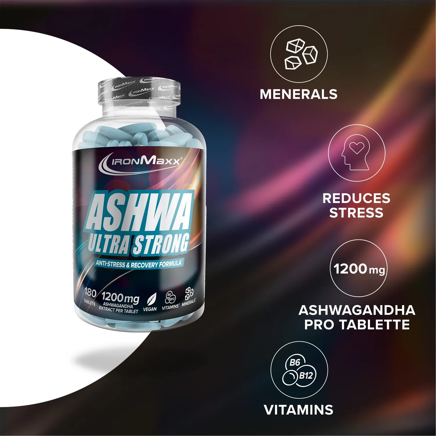 IronMaxx Ashwagandha Ultra Strong Tabletten 180 hochdosiert