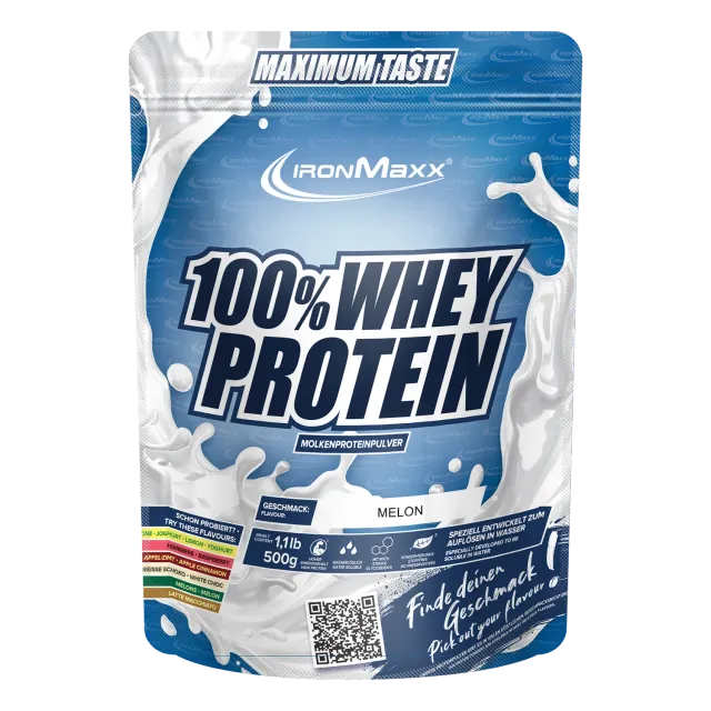 IronMaxx 100% Whey Protein Pulver 500g Melone zuckerfrei