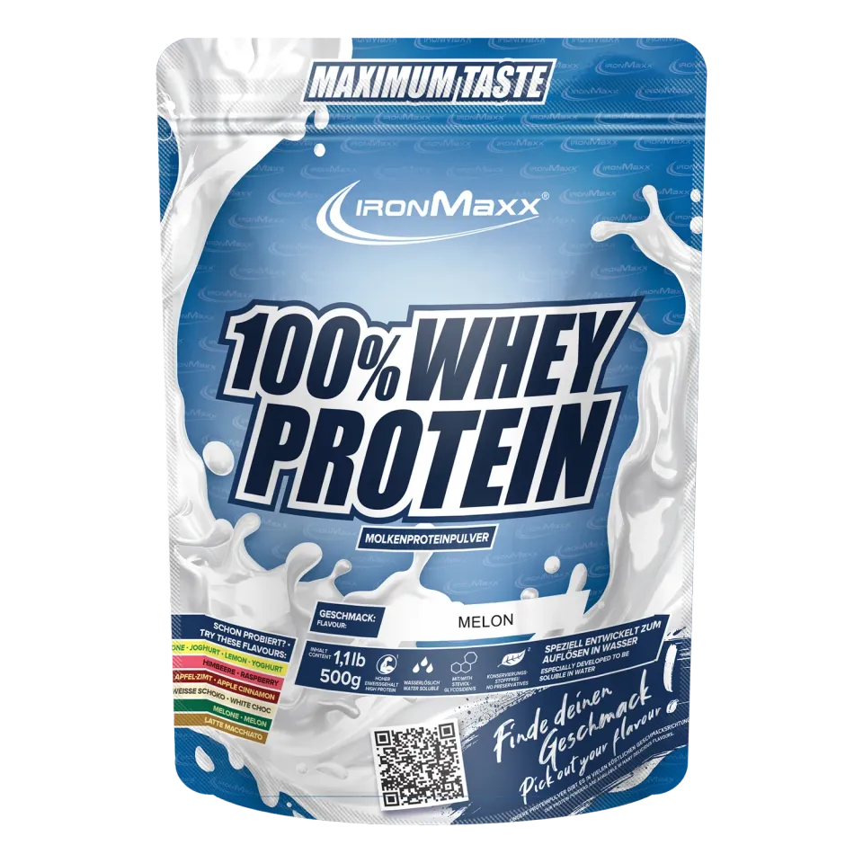 IronMaxx 100% Whey Protein Pulver 500g Melone zuckerfrei