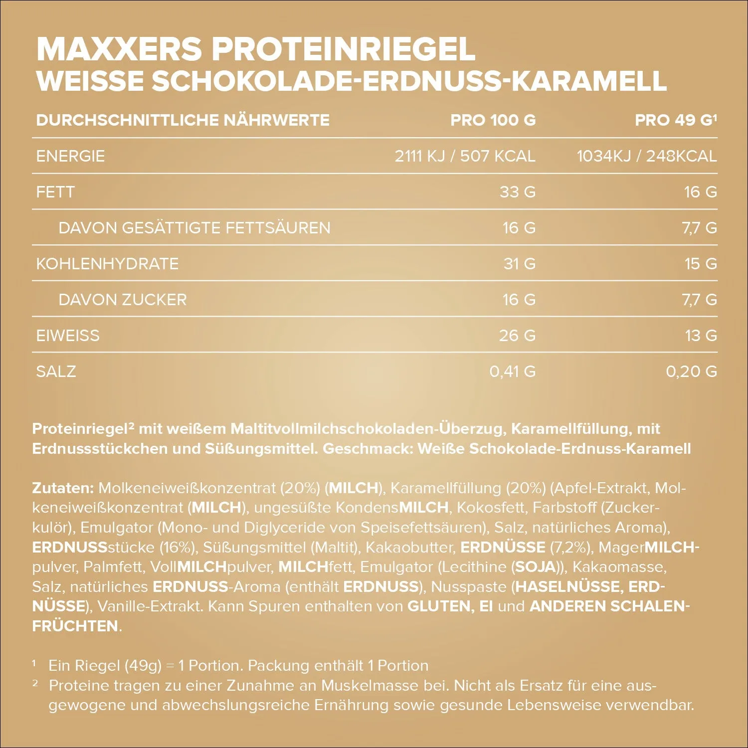 IronMaxx Maxxers Proteinriegel 12x49g White Choc Peanut