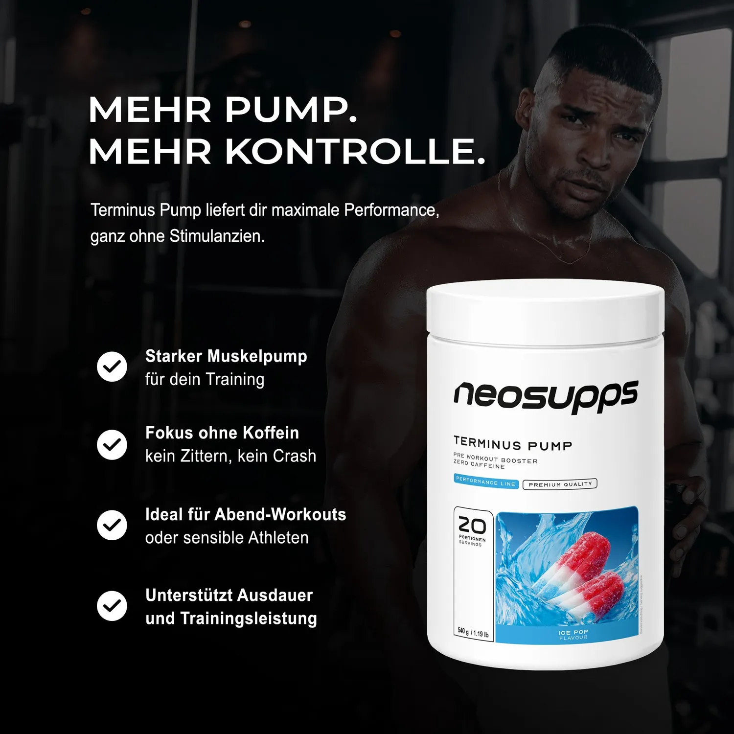 Neosupps Terminus PUMP Booster Ice Pop 540g 200mg Koffein