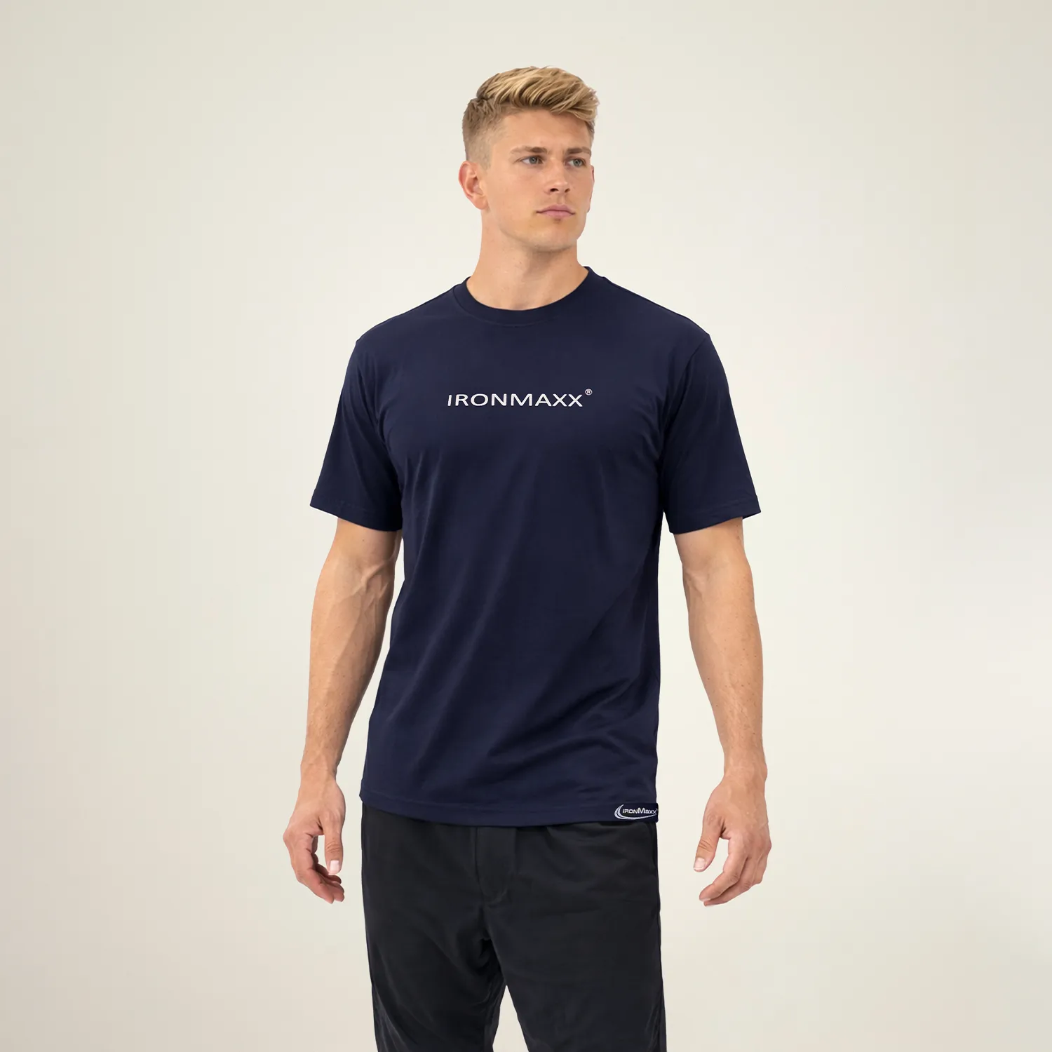 IronMaxx T-Shirt Herren Dunkelblau S Baumwoll-Mix