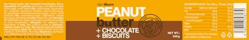 GymBeam Erdnussbutter mit Schokolade Biscuits Aufstrich 340 g glutenfrei
