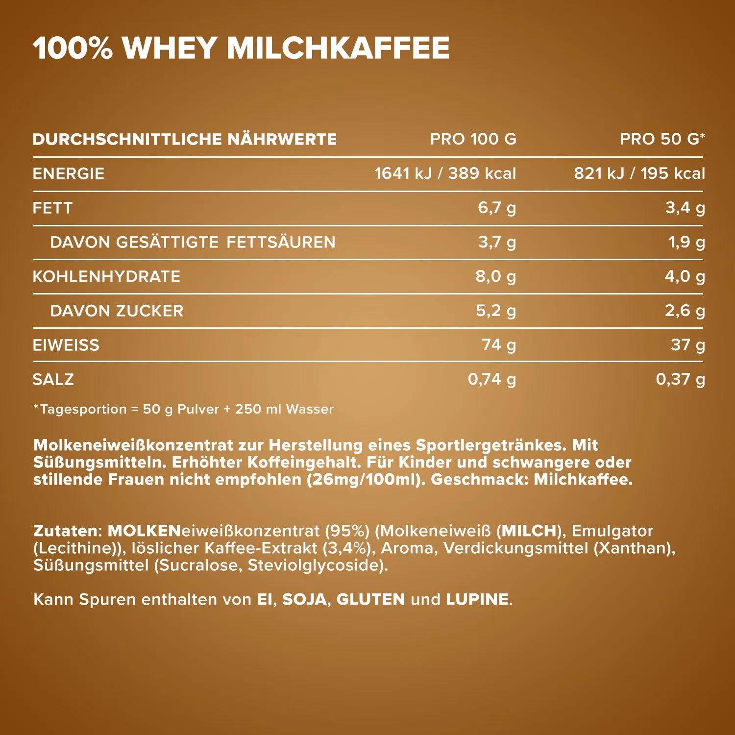 IronMaxx 100% Whey Protein Pulver 2350g Latte Macchiato