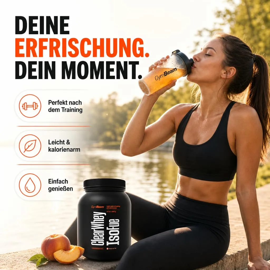 GymBeam IsoFue Clear Whey Proteinpulver Green Apple 500g leicht