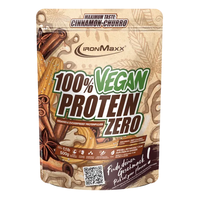 IronMaxx 100% Vegan Protein Zero Pulver 500g Cinnamon Churro