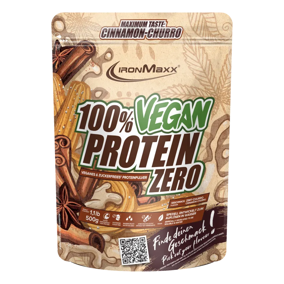 IronMaxx 100% Vegan Protein Zero Pulver 500g Cinnamon Churro