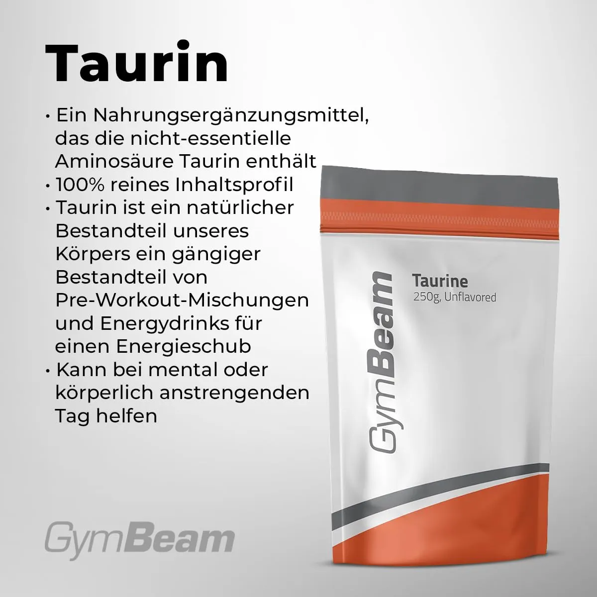 GymBeam Taurin Pulver vegan 250g