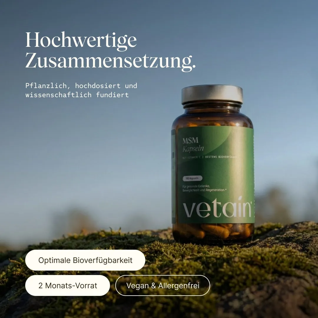 VETAIN MSM Kapseln 180 Stück mit Vitamin C
