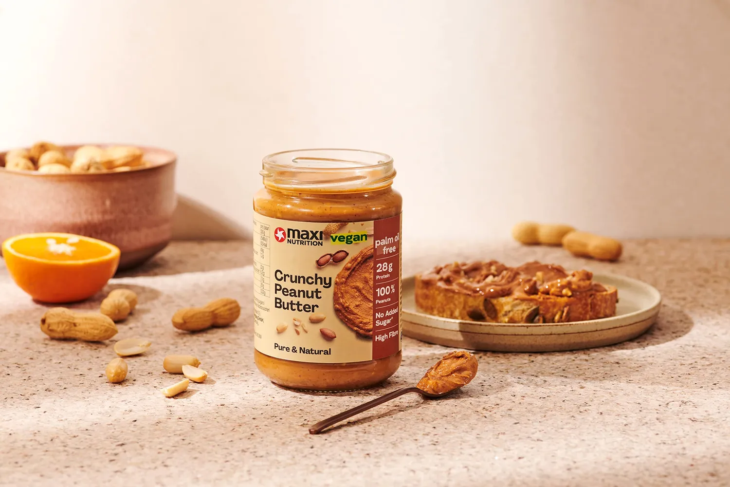 MaxiNutrition Crunchy Peanut Butter Erdnussbutter 350g 28% Protein