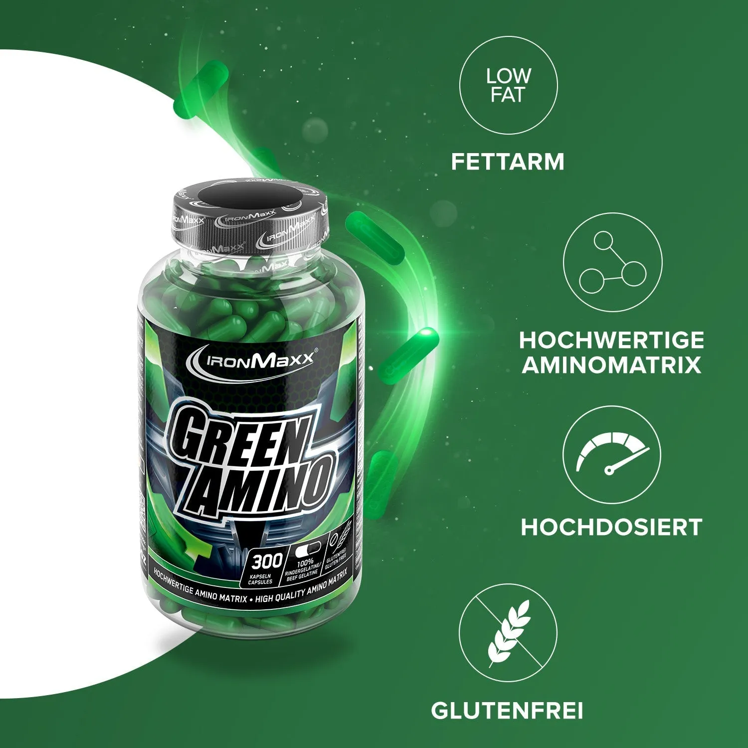 IronMaxx Green Amino EAA Kapseln 300 Caps vegan?