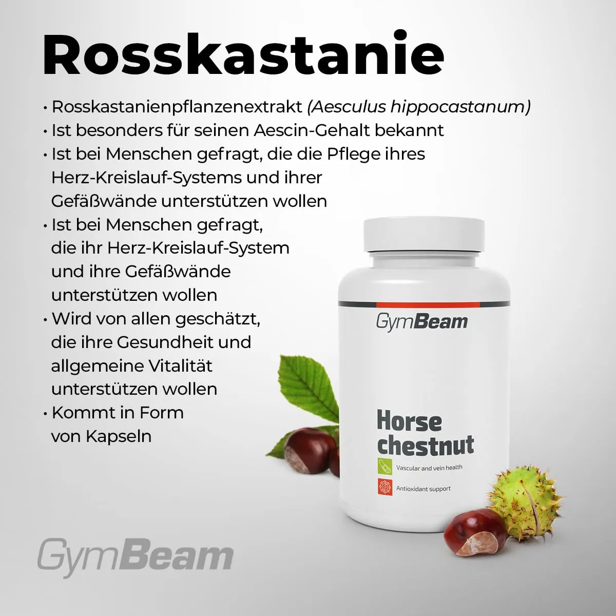 GymBeam Rosskastanie Kapseln 90 Kapseln Aescin