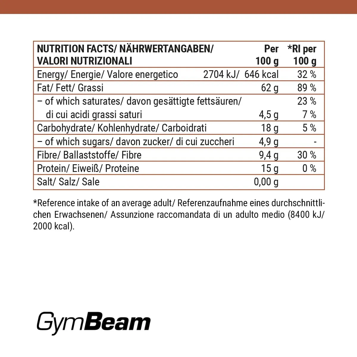 GymBeam Haselnussmehl glutenfrei 500 g Low-Carb