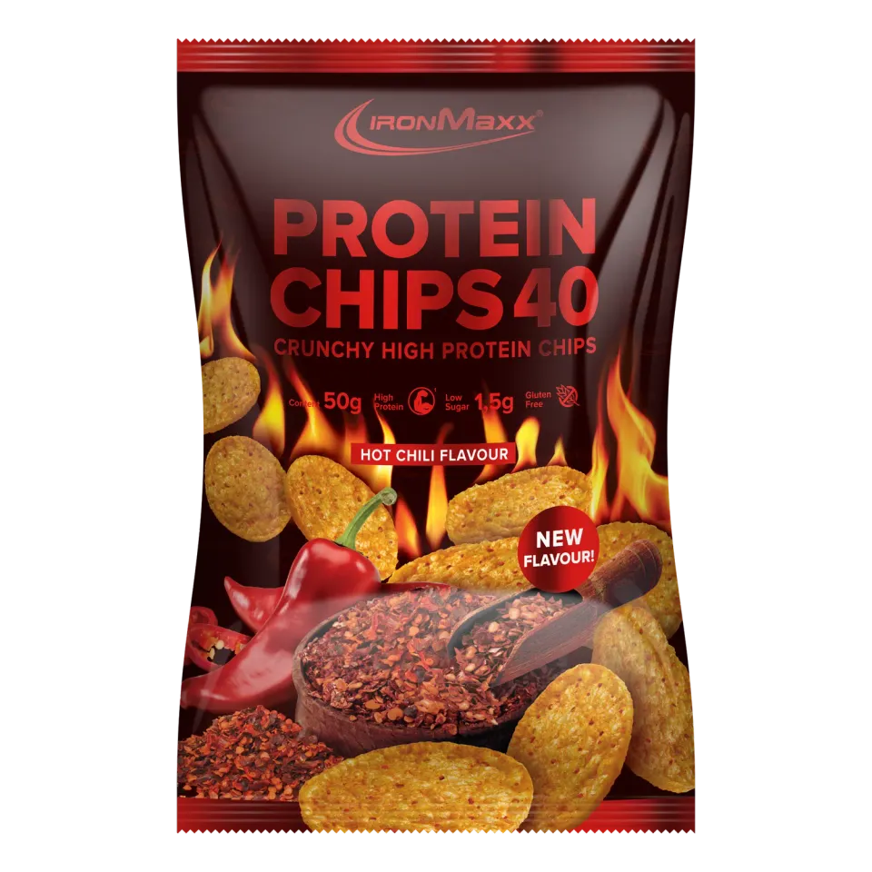 IronMaxx Protein Chips 40 Chips Hot Chili 50g proteinreich