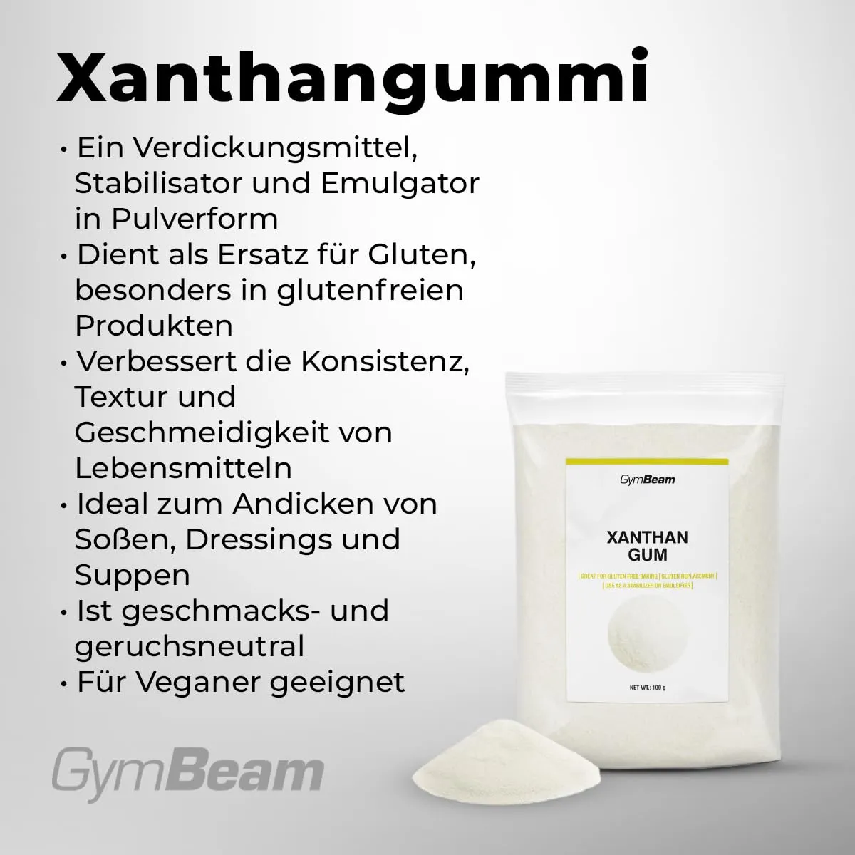 GymBeam Xanthan Gum Verdickungsmittel 100g glutenfrei