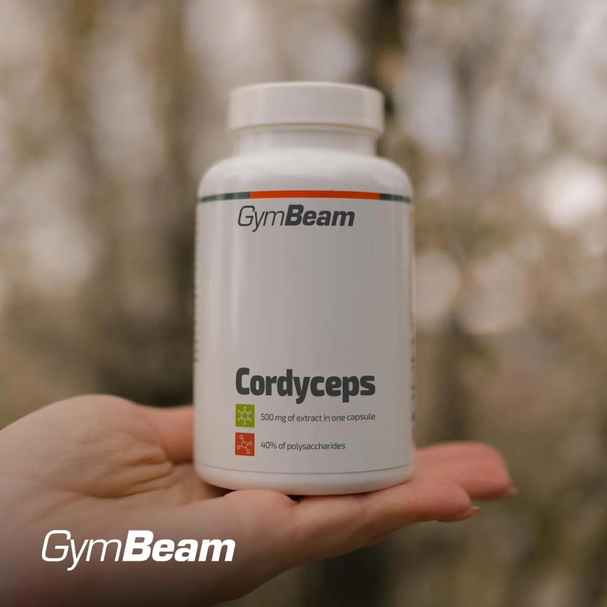 GymBeam Cordyceps Kapseln Extrakt 2000mg 90 Stk vegan