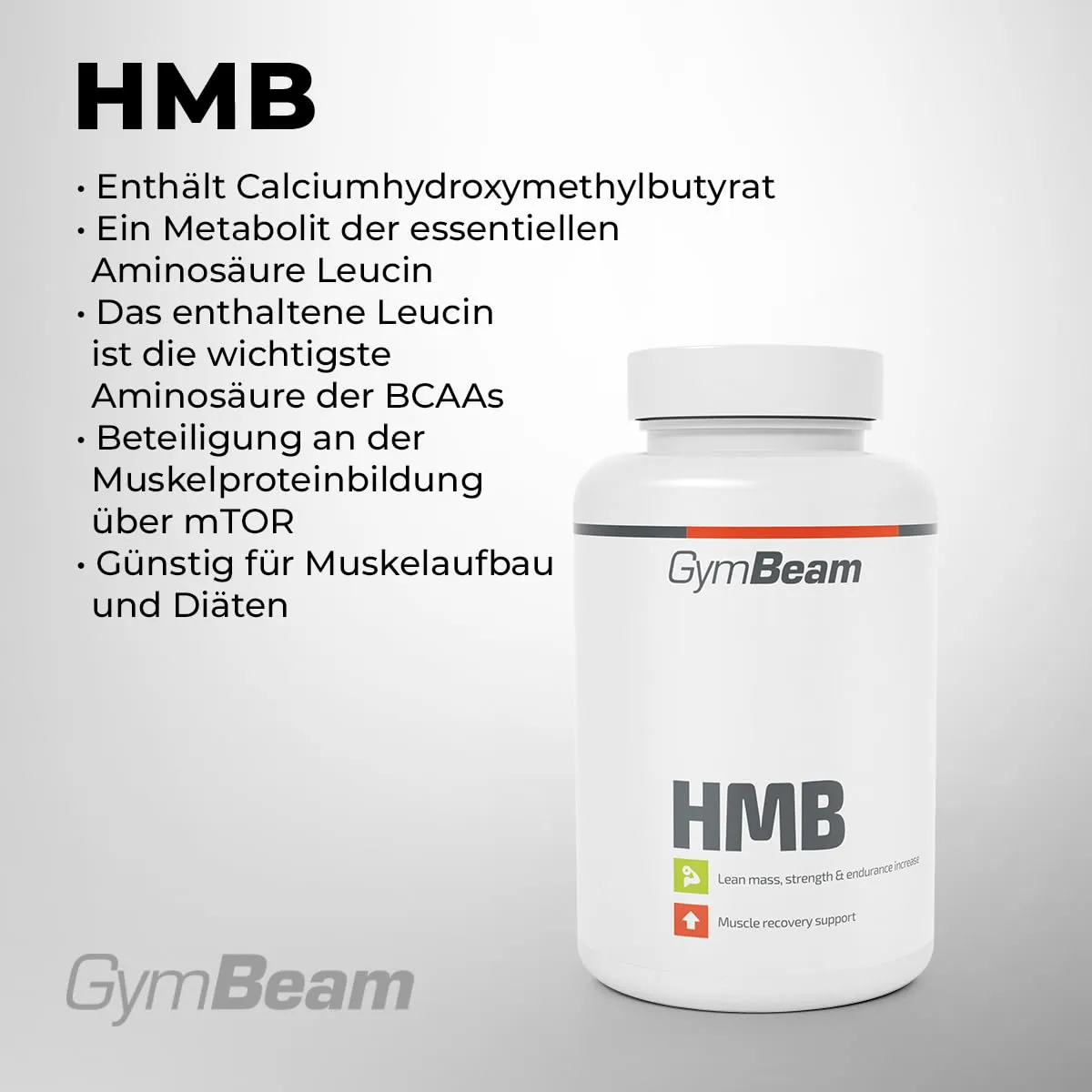 GymBeam HMB Tabletten 150 Tabs für Muskelaufbau