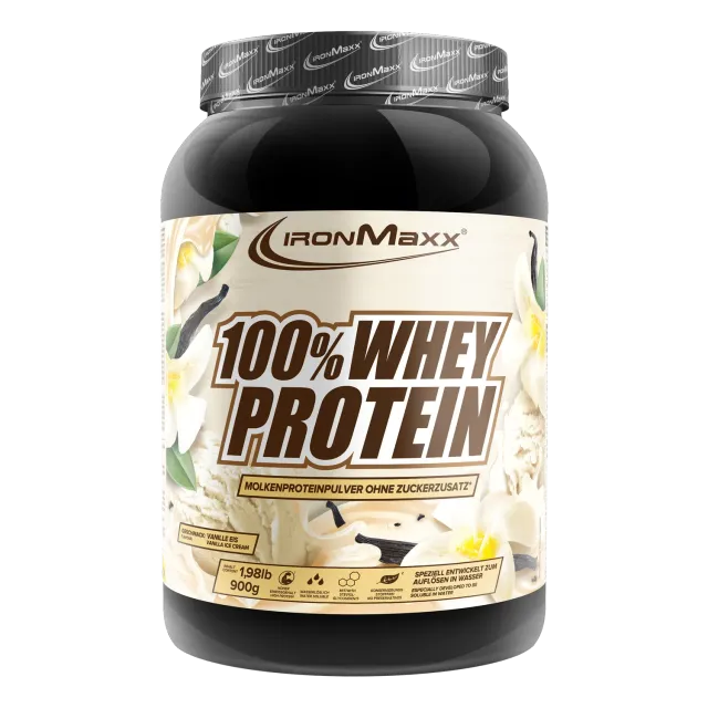 IronMaxx 100% Whey Protein 900g Vanilla Ice Cream zuckerfrei