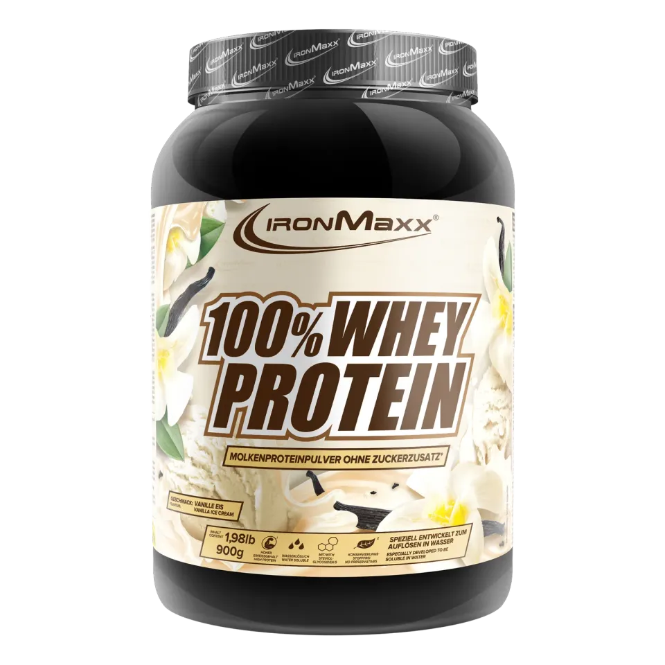 IronMaxx 100% Whey Protein 900g Vanilla Ice Cream zuckerfrei