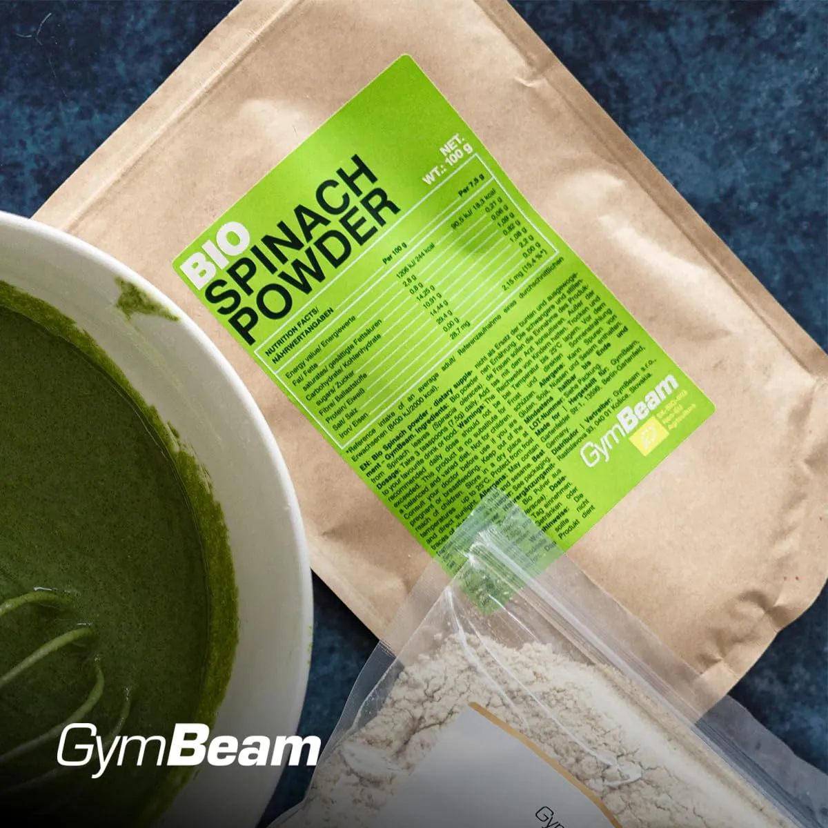 GymBeam Bio-Spinatpulver 100 g Superfood glutenfrei