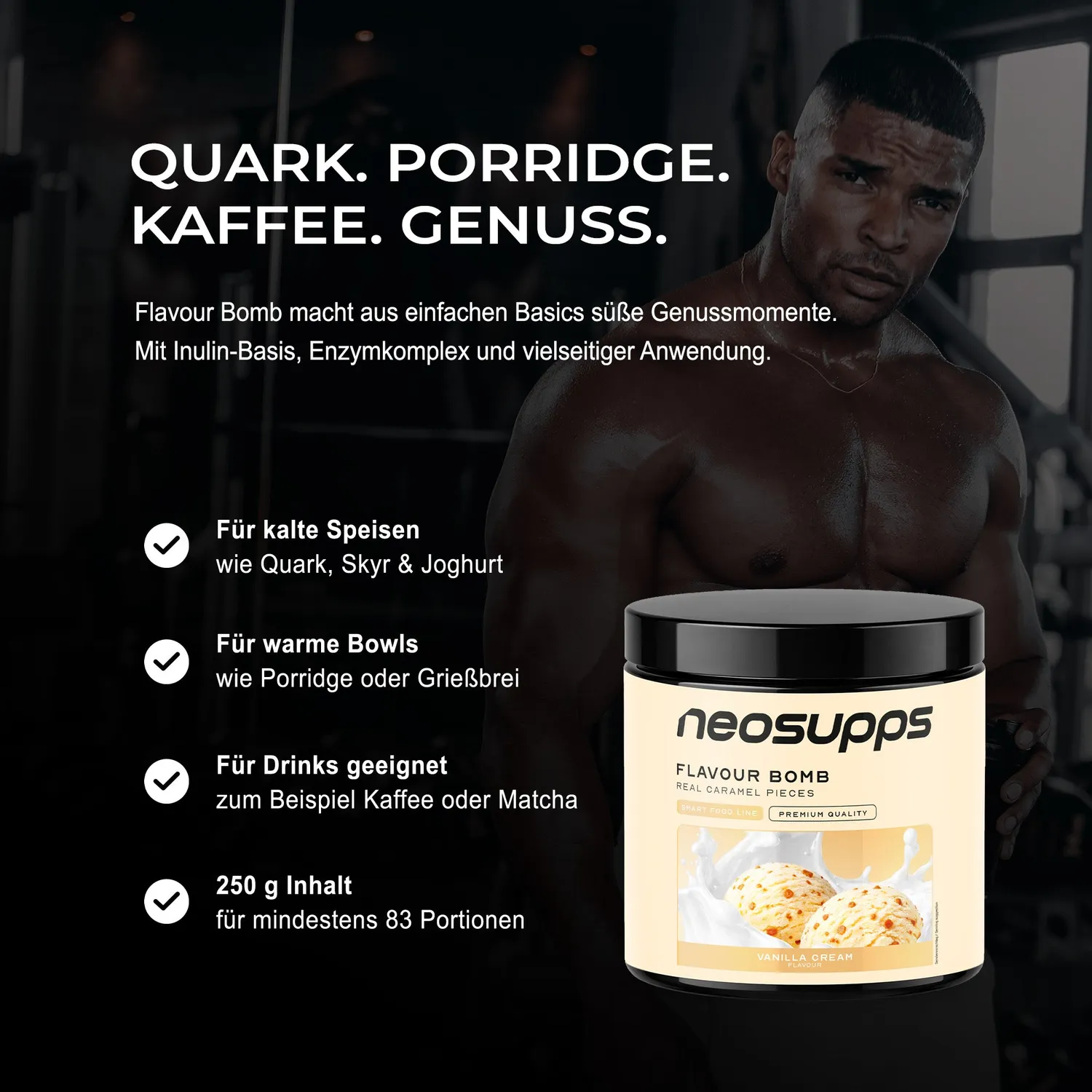 Neosupps Flavour Bomb Vanilla Cream Geschmackspulver 250g kalorienarm