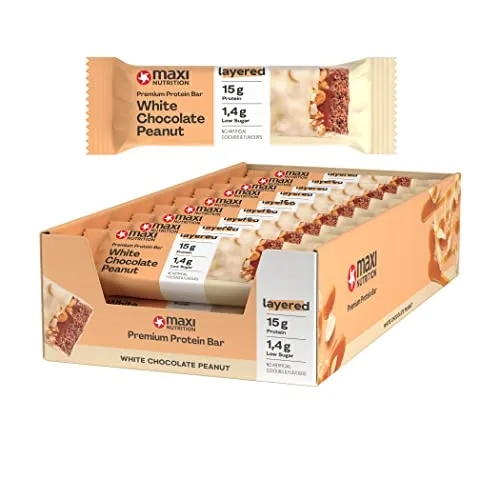 MaxiNutrition Premium White Chocolate Peanut Riegel 18x45g