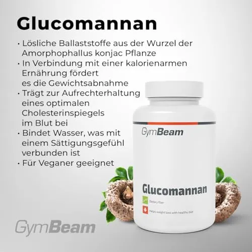 GymBeam Glucomannan Kapseln Konjak 120 Stück Vegan
