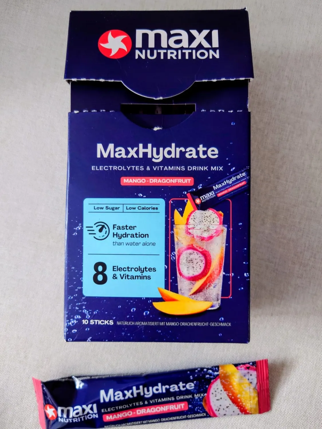 MaxiNutrition MaxHydrate Pulver Mango Dragonfruit 10 Sticks