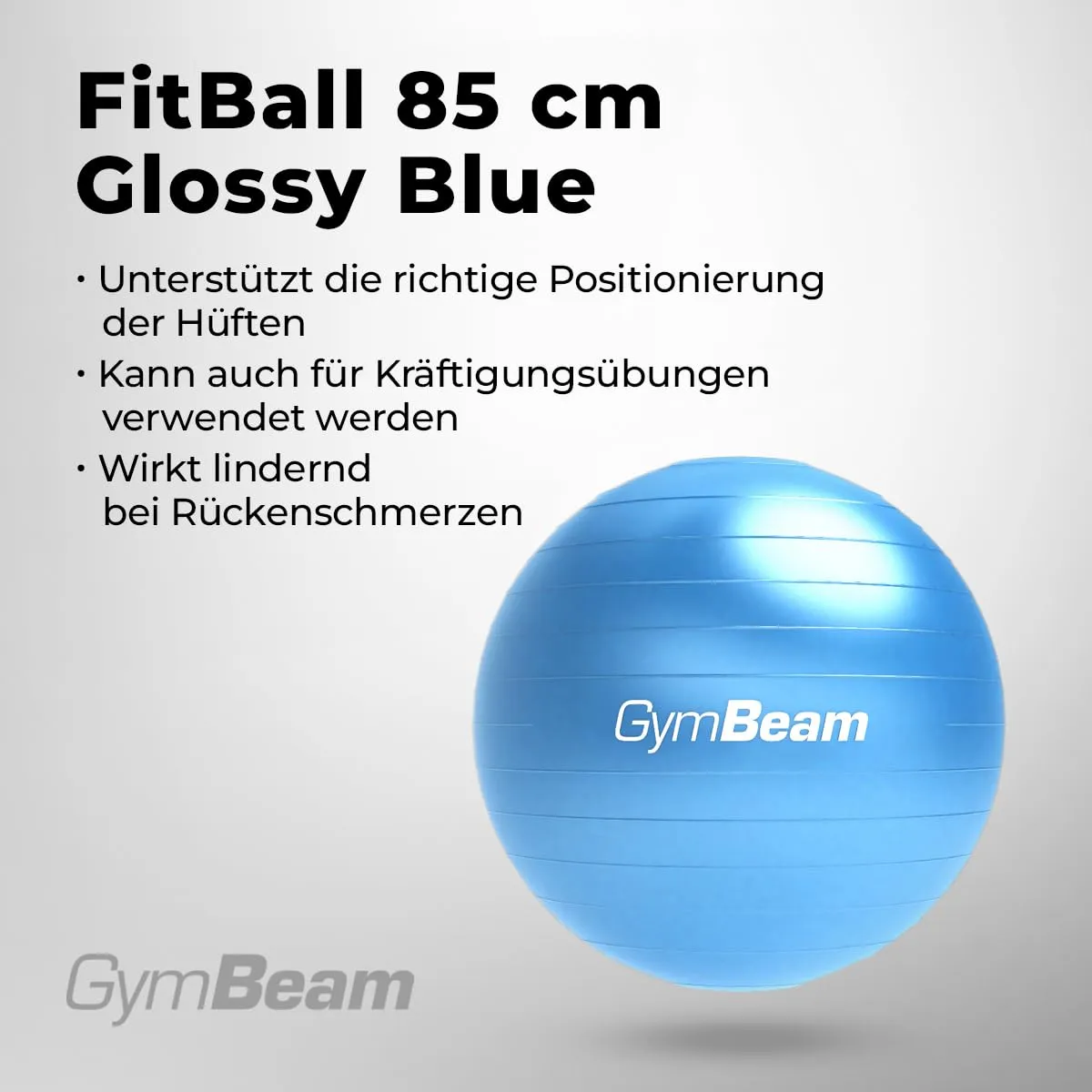 GymBeam Gymnastikball 85cm Sitzball Blau mit Pumpe
