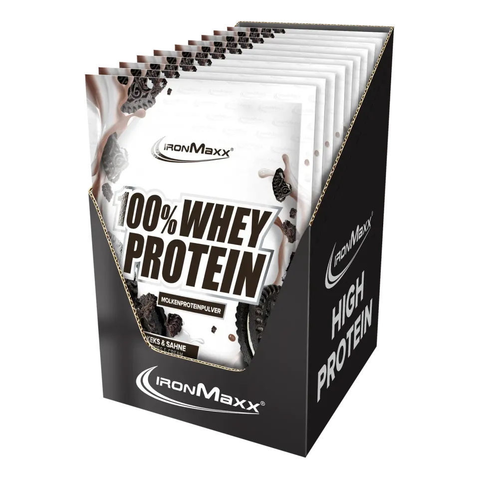 IronMaxx 100% Whey Protein Cookies Cream Protein Pulver 10x30g