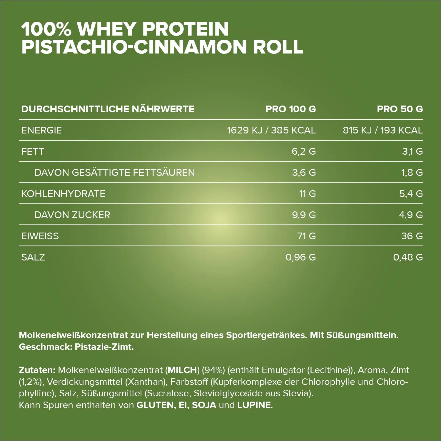 IronMaxx 100% Whey Protein Pistachio Cinnamon Roll 500g zuckerfrei